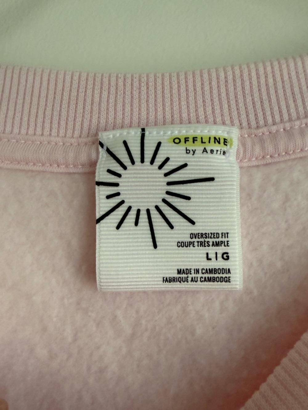 OFFLINE By Aerie Cloud Fleece Oversized Crewneck Sweatshirt - Pink Petal - Picture 6 of 14